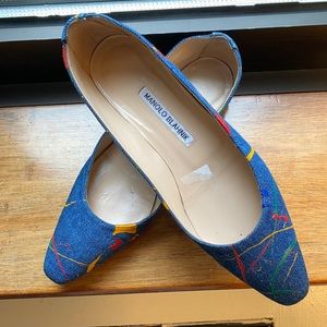 MANOLO BLAHNIK paint splatter flats size 38.5 EUR